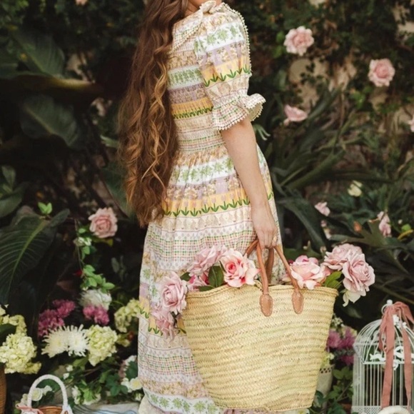 Ivy City Co Women's XXS Boxwood Blossoms Celeste Clark Easter Dress Cottagecore! - Picture 4 of 16